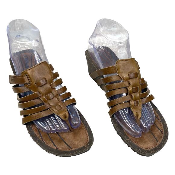 Teva Women's Cabrillo Brown Leather Slip On Strappy Wedge Sandal Size US 7.5 - Picture 5 of 11